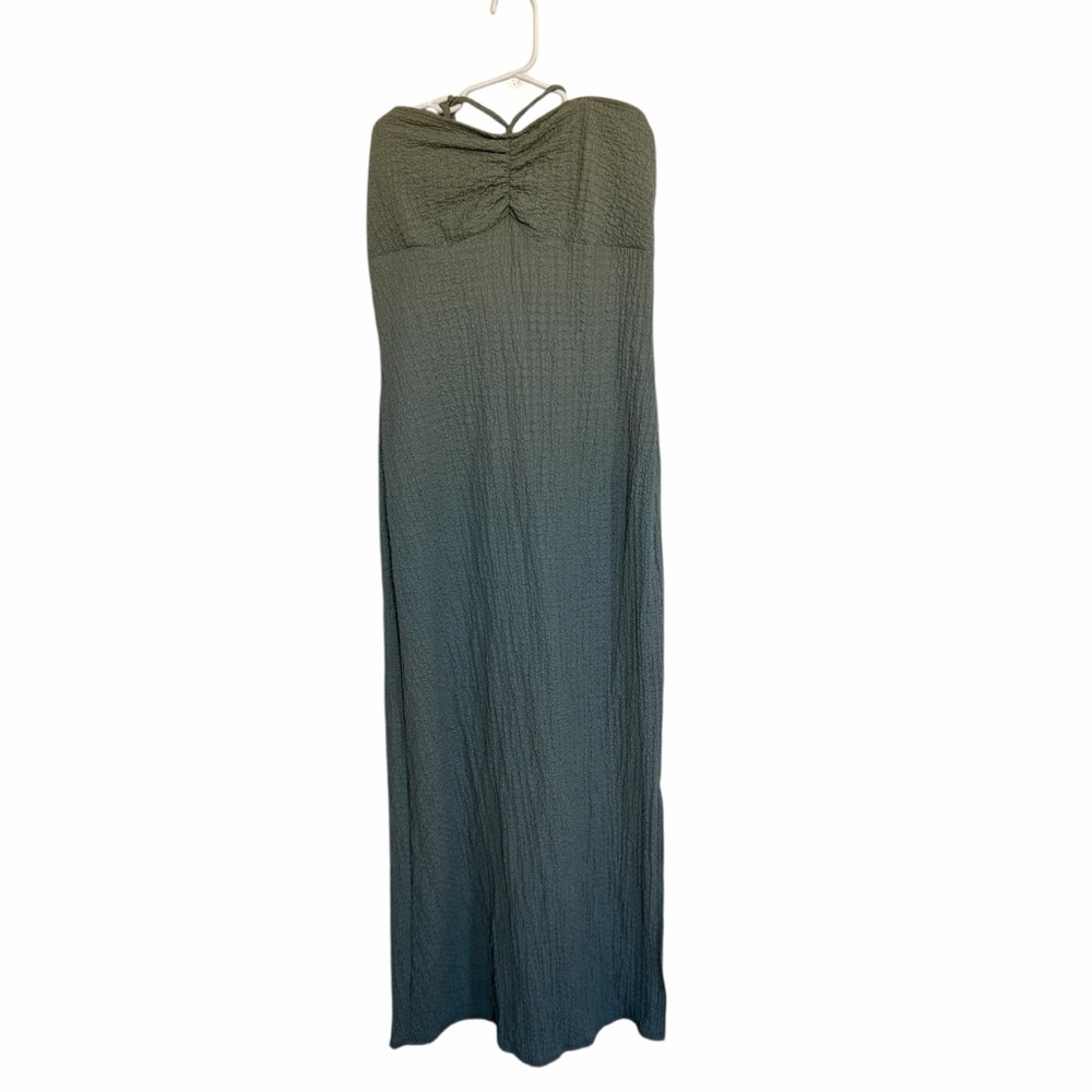 See You Monday Olive Strapless Boho Resortwear Casual Summer Beach Maxi Dress XL